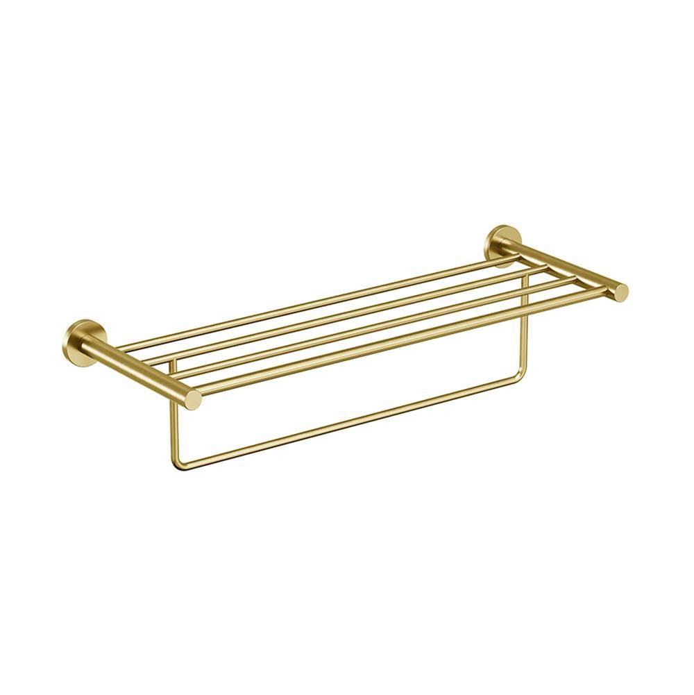 ICO Bath Lava Towel Shelf With Bar - PVD Brushed Gold-related