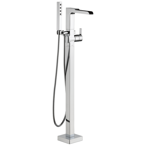 ARA® Ara® Single Handle Floor Mount Channel Spout Tub Filler Trim With Hand Shower In Chrome-related