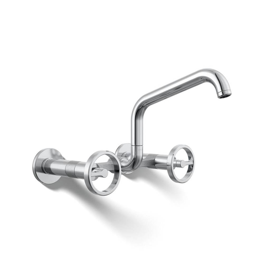 Billet™ Two-hole wall-mount bridge kitchen sink faucet-shop