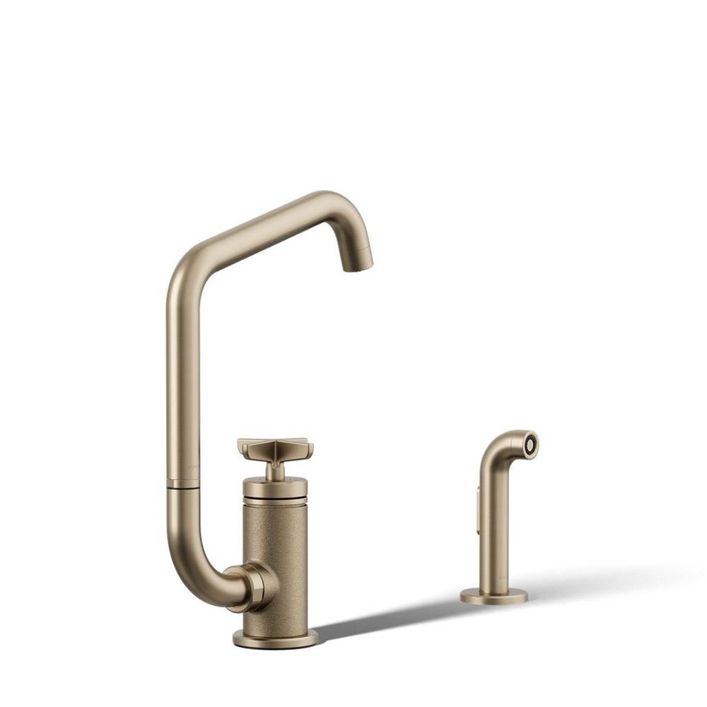 Billet™ Single-handle bar sink faucet with two-function extended-reach spout and -shop