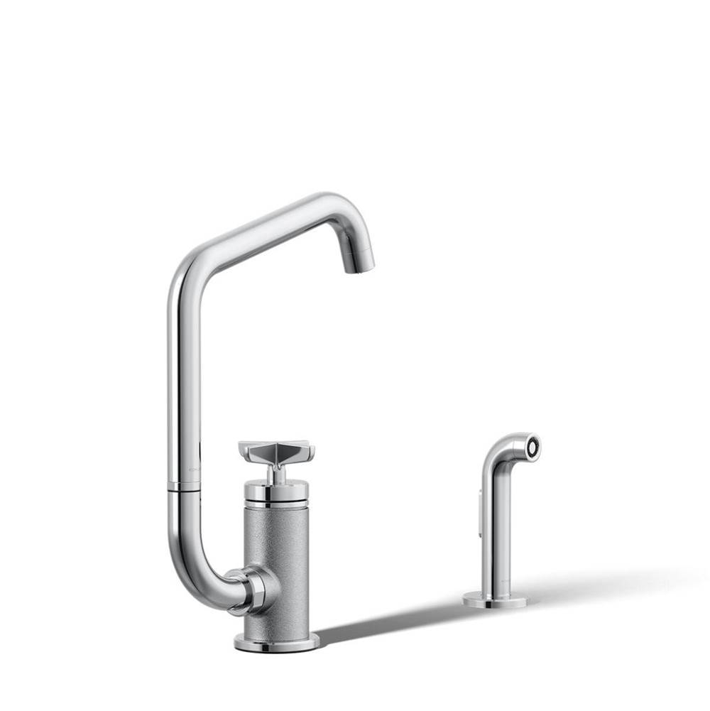 Billet™ Single-handle bar sink faucet with two-function extended-reach spout and -related