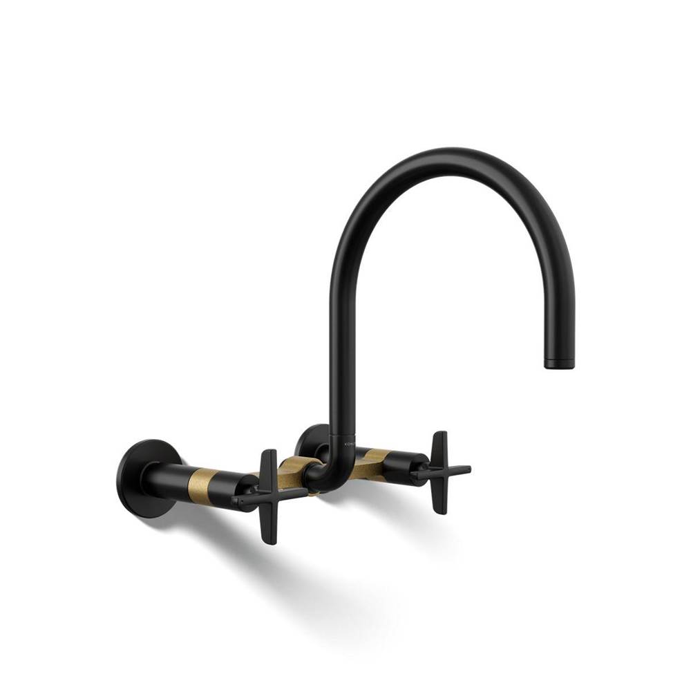 Billet™ Two-hole wall-mount bridge kitchen sink faucet-shop