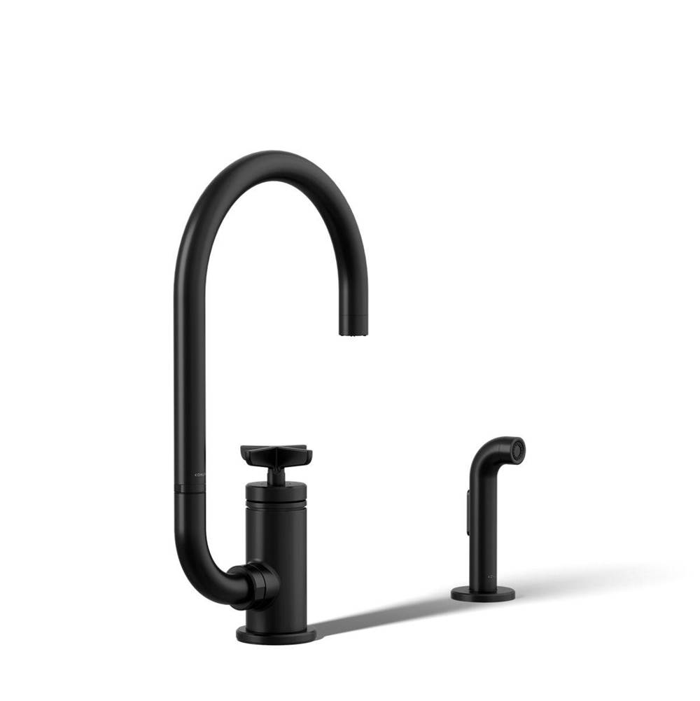 Billet™ Single-handle bar sink faucet with two-function extended-reach spout and -shop