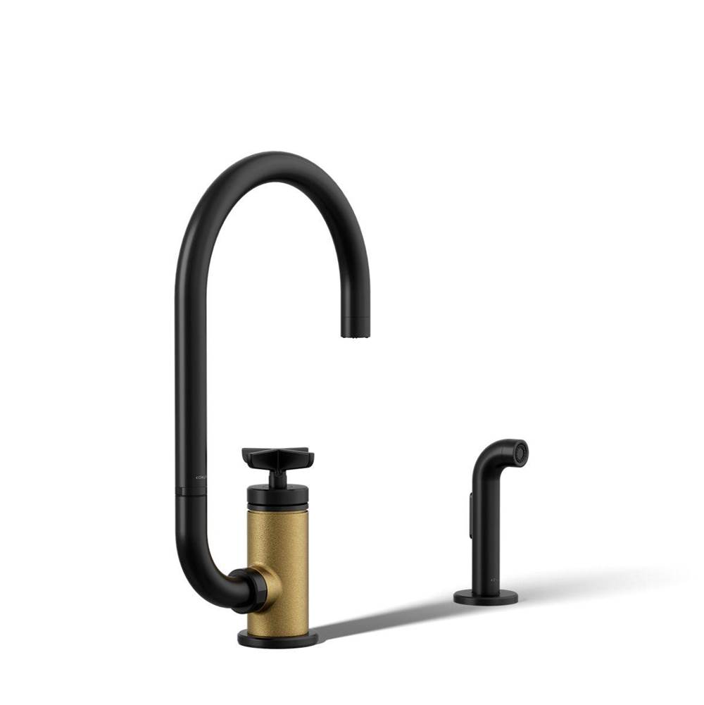 Billet™ Single-handle bar sink faucet with two-function extended-reach spout and -related