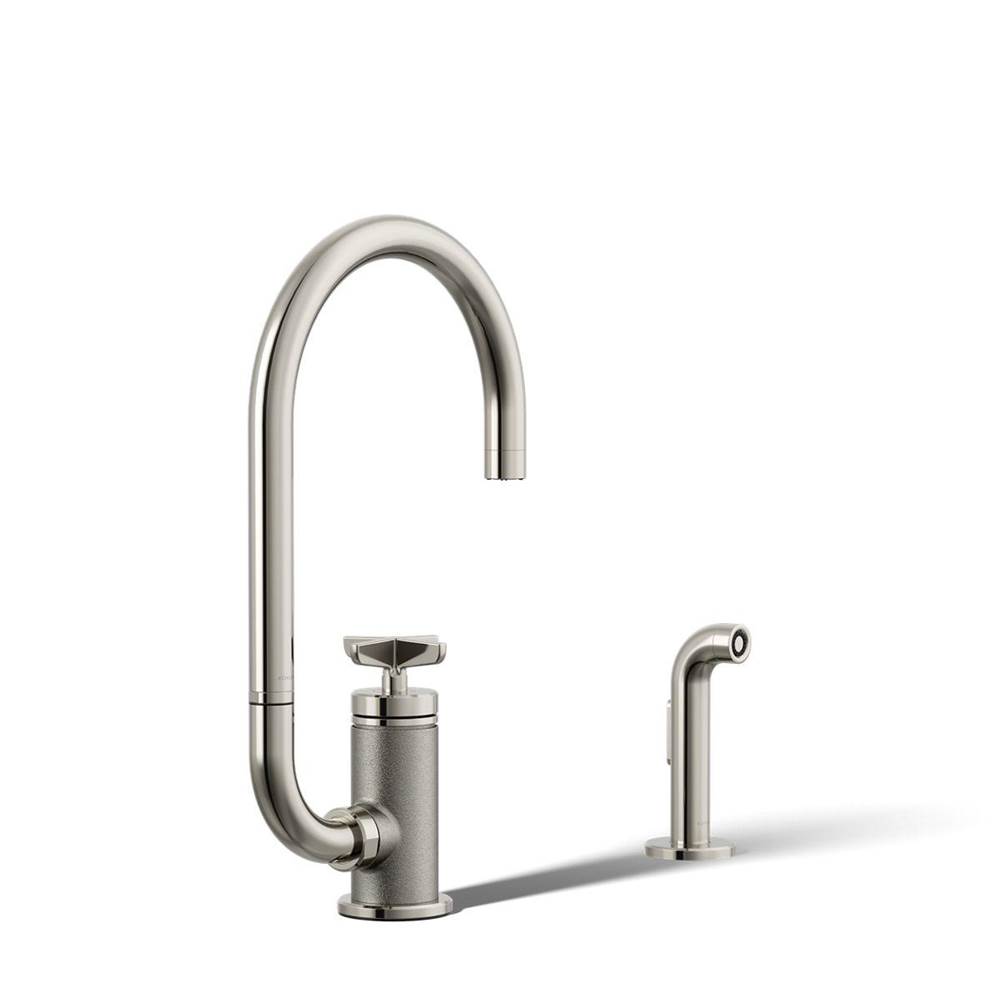 Billet™ Single-handle bar sink faucet with two-function extended-reach spout and -related