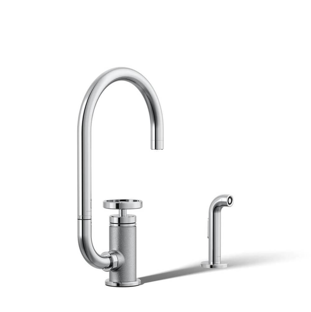 Billet™ Single-handle bar sink faucet with two-function extended-reach spout and -shop
