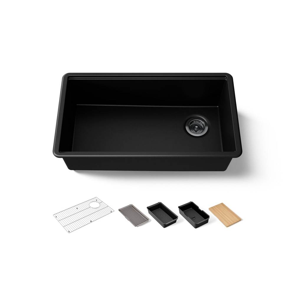 Billings® 32-1/2'' undermount single-bowl workstation kitchen sink-related