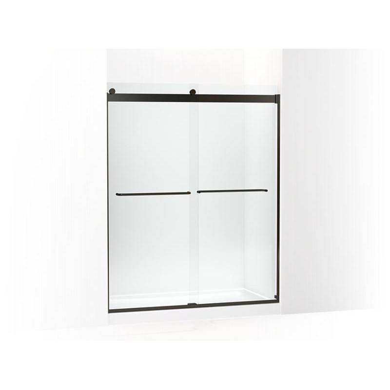 Levity® 74'' H sliding shower door with 1/4'' - thick glass-shop