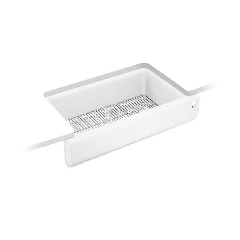 Cairn® 34'' undermount single-bowl farmhouse kitchen sink with short apron-related