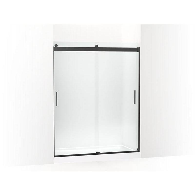 Levity® Sliding shower door, 74'' H x 56-5/8 - 59-5/8'' W, with 1/4'' thick Cryst-related