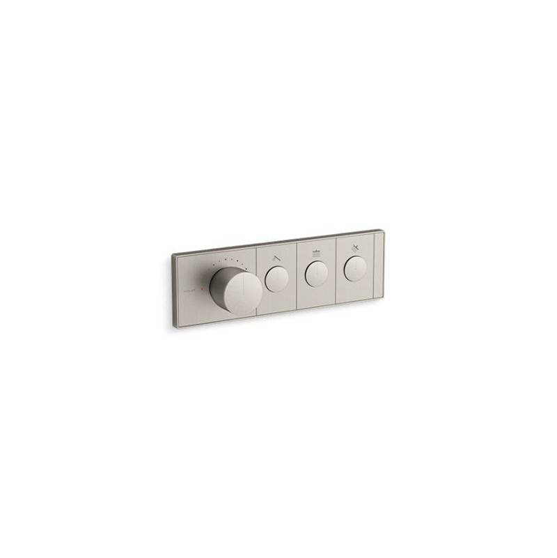 Anthem™ Three-outlet thermostatic valve control panel with recessed push-buttons-shop