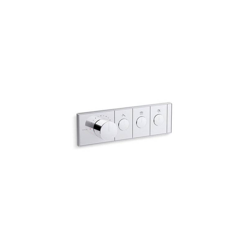 Anthem™ Three-outlet thermostatic valve control panel with recessed push-buttons-related
