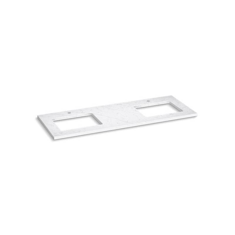 Silestone® 61'' quartz vanity top with two rectangular cutouts-related