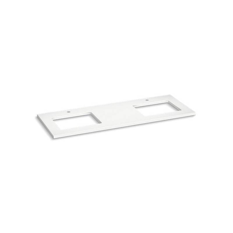 Silestone® 61'' quartz vanity top with two rectangular cutouts-shop