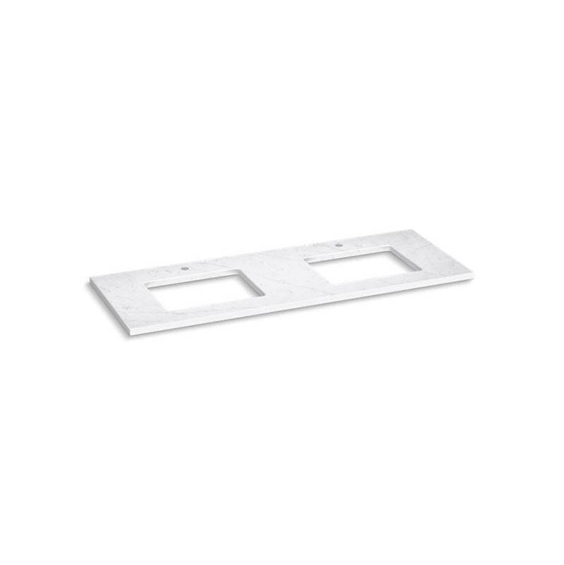 Silestone® 61'' quartz vanity top with two rectangular cutouts-related