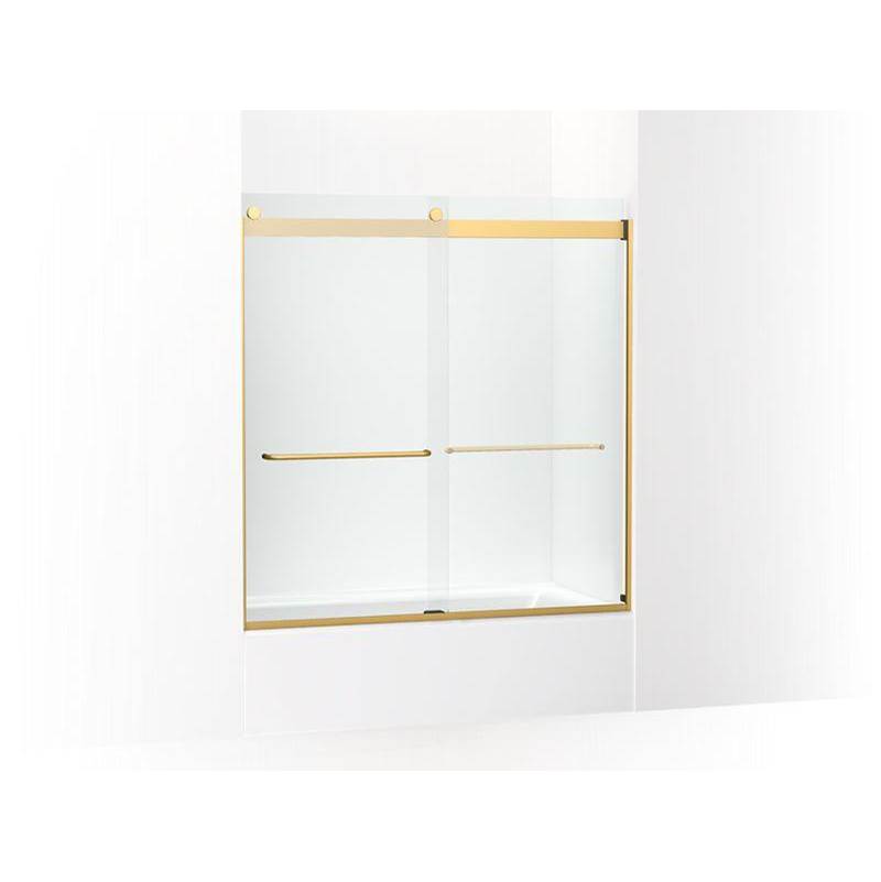 Levity® Sliding bath door, 62'' H x 56-5/8 - 59-5/8'' W, with 1/4'' thick Crystal-shop