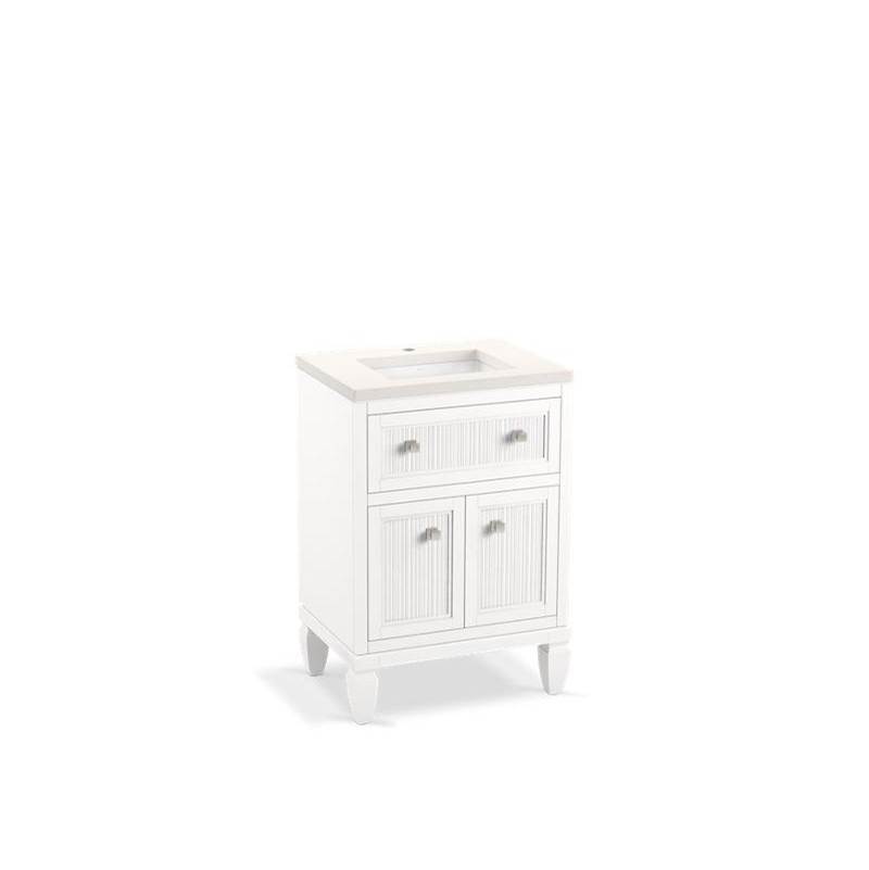 Hearthaven® 24'' bathroom vanity cabinet with sink and quartz top-shop