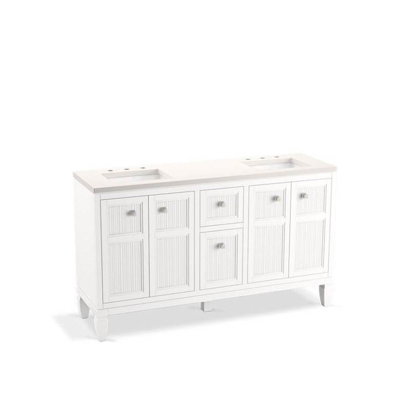 Hearthaven® 60'' bathroom vanity cabinet with sinks and quartz top-related