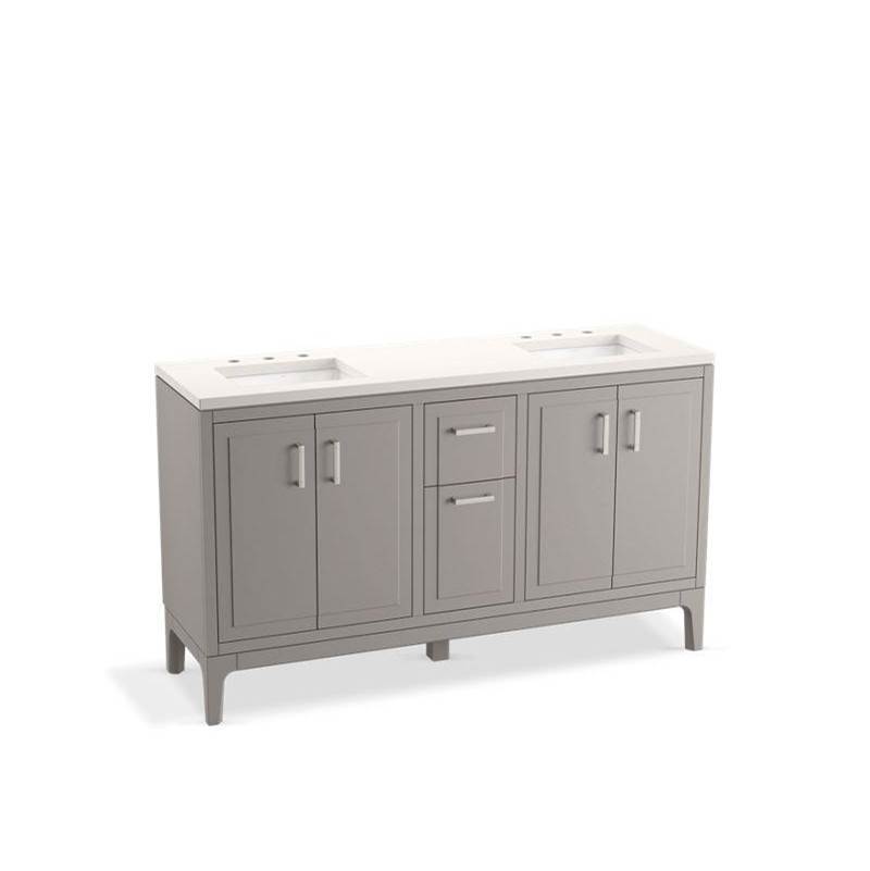 Seer® 60'' bathroom vanity cabinet with sinks and quartz top-shop