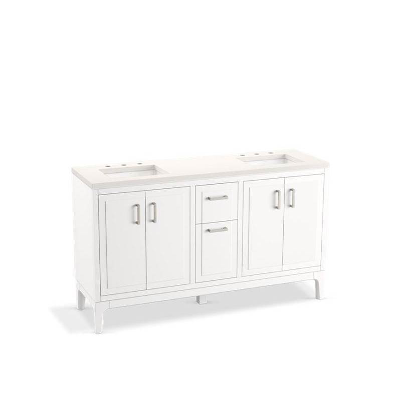 Seer® 60'' bathroom vanity cabinet with sinks and quartz top-shop