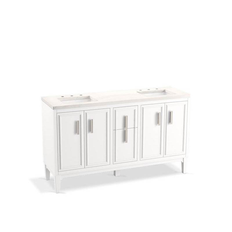 Southerk® 60'' bathroom vanity cabinet with sinks and quartz top-shop