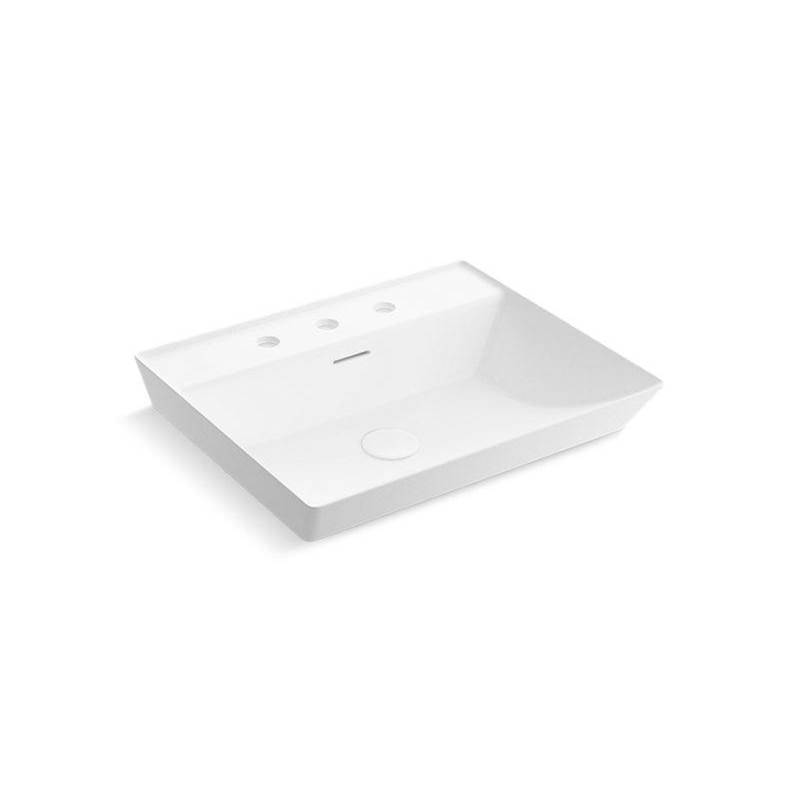 Brazn™ 23'' rectangular semi-recessed vessel bathroom sink-related