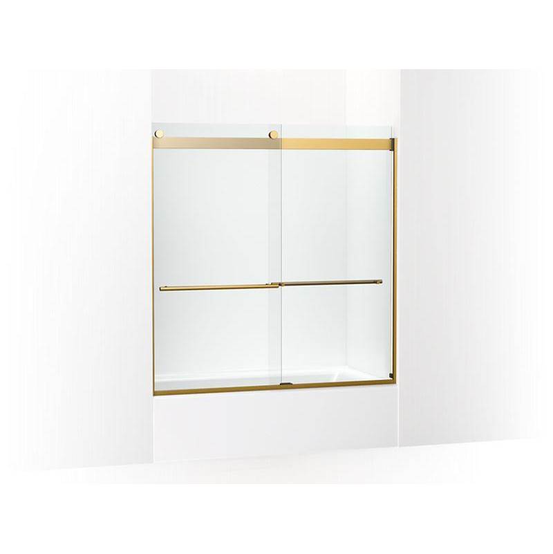 Levity® Plus Frameless sliding bath door, 61-9/16'' H x 56-5/8 - 59-5/8'' W, with-shop