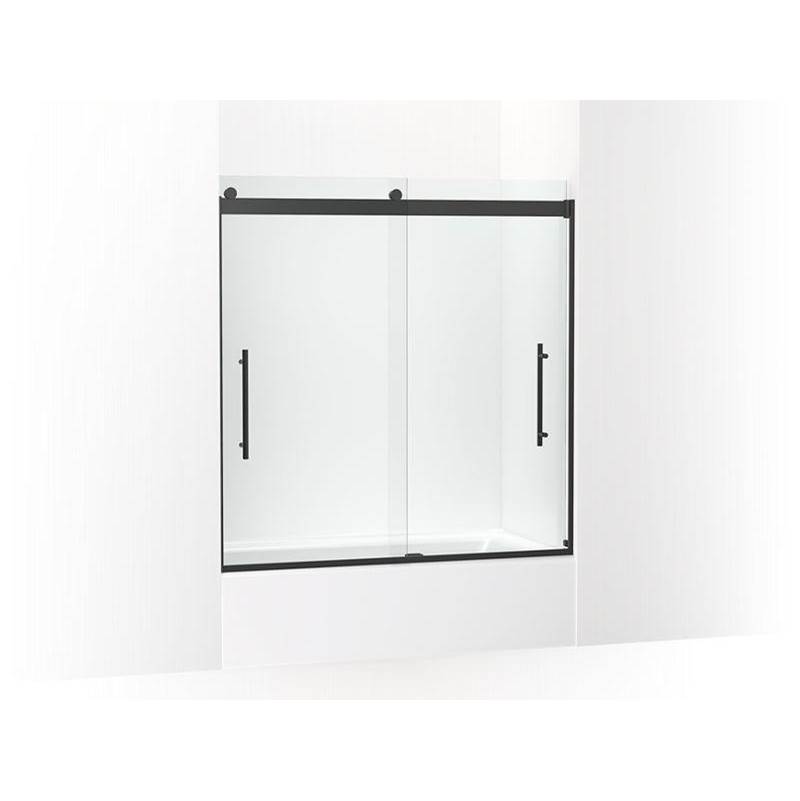 Levity® Plus Frameless sliding bath door, 61-9/16'' H x 56-5/8 - 59-5/8'' W, with-shop