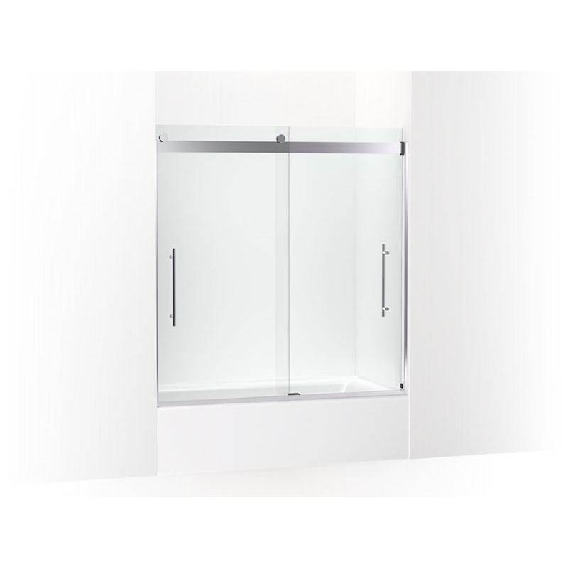 Levity® Plus Frameless sliding bath door, 61-9/16'' H x 56-5/8 - 59-5/8'' W, with-shop