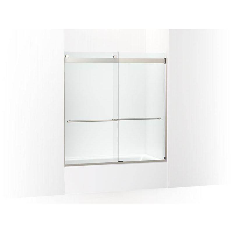 Levity® Plus Frameless sliding bath door, 61-9/16'' H x 56-5/8 - 59-5/8'' W, with-shop