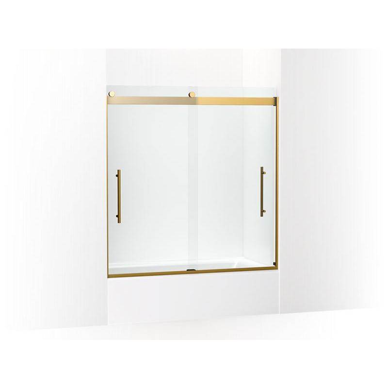 Levity® Plus Frameless sliding bath door, 61-9/16'' H x 56-5/8 - 59-5/8'' W, with-shop