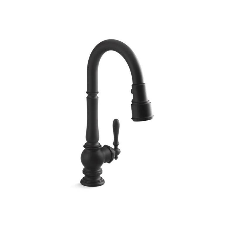 Artifacts® Pull-down kitchen sink faucet with three-function sprayhead-shop