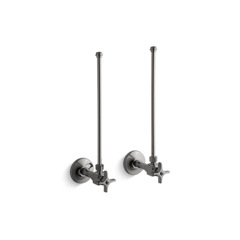 Pair 3/8 in. Npt Angle Supplies With Stop Cross Handle And Annealed Vertical Tube-shop