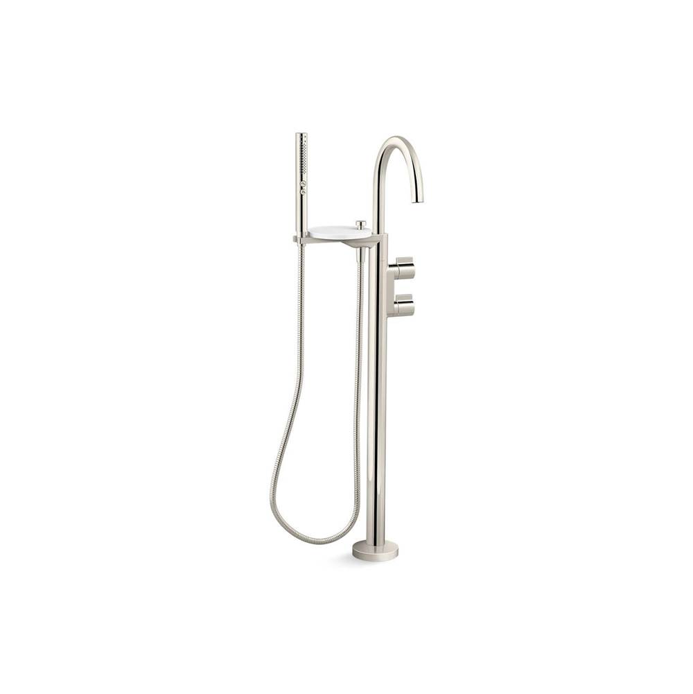 Components® Floor-mount bath filler trim with lever handles and handshower-shop