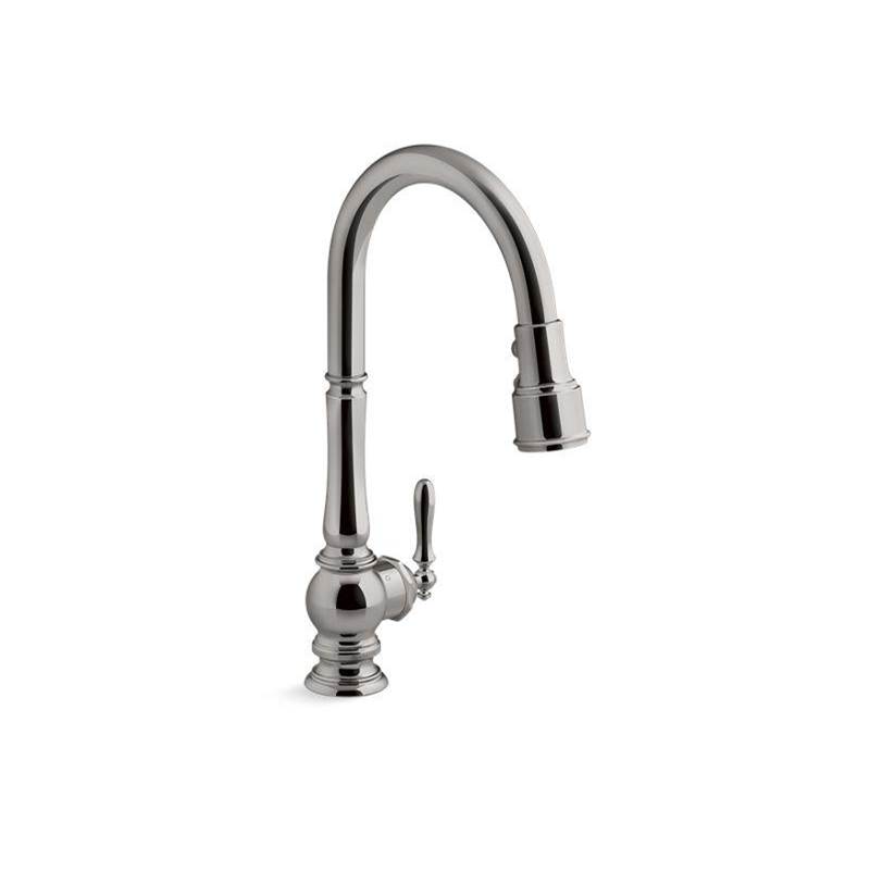 Artifacts® Touchless pull-down kitchen sink faucet with three-function sprayhead-shop