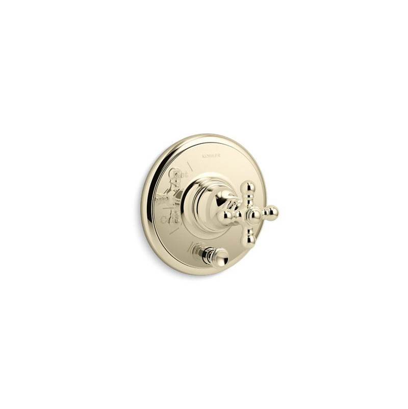 Artifacts® Rite-Temp® valve trim with push-button diverter and cross handle, valv-related