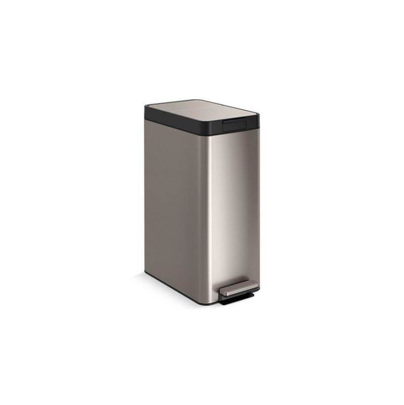 13-gallon stainless steel slim step trash can with bifold lid-related