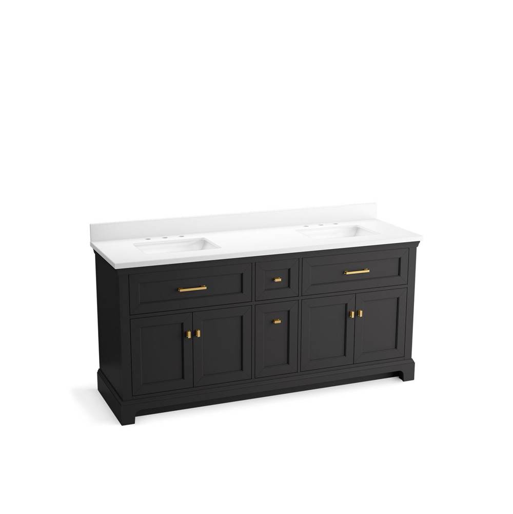 Charlemont 72 in. Bathroom Vanity Cabinet With Sinks And Quartz Top-shop