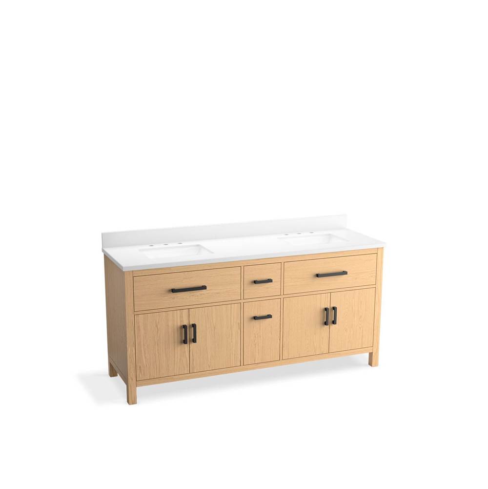 Kresla 72 in. Bathroom Vanity Cabinet With Sinks And Quartz Top-shop