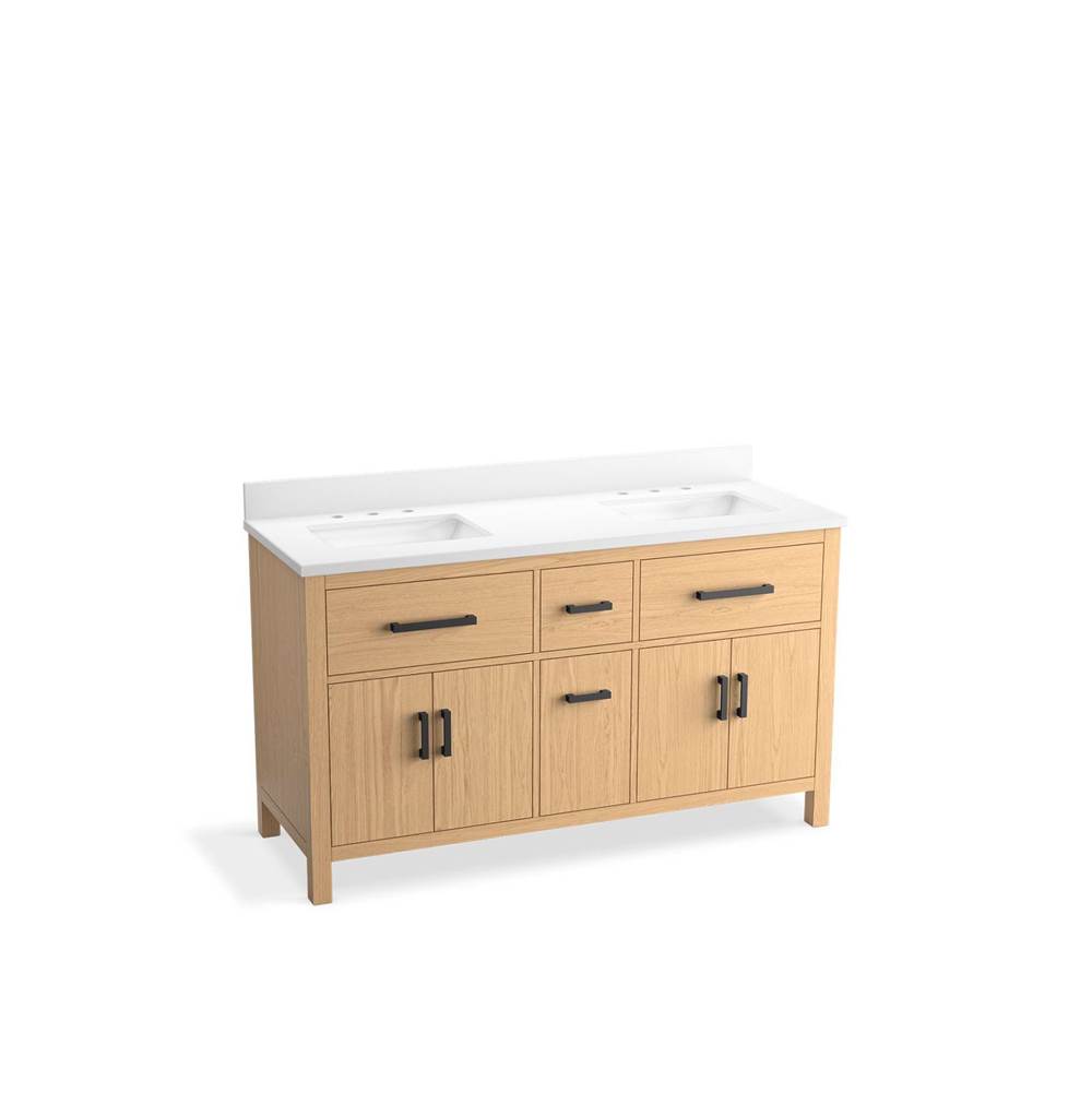 Kresla 60 in. Bathroom Vanity Cabinet With Sinks And Quartz Top-shop