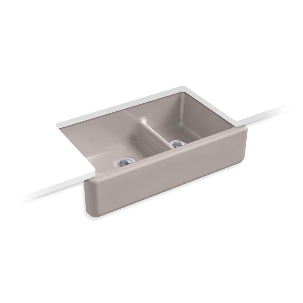 Whitehaven Smart Divide 35.75 in. Undermount Double-Bowl Farmhouse Kitchen Sink-shop