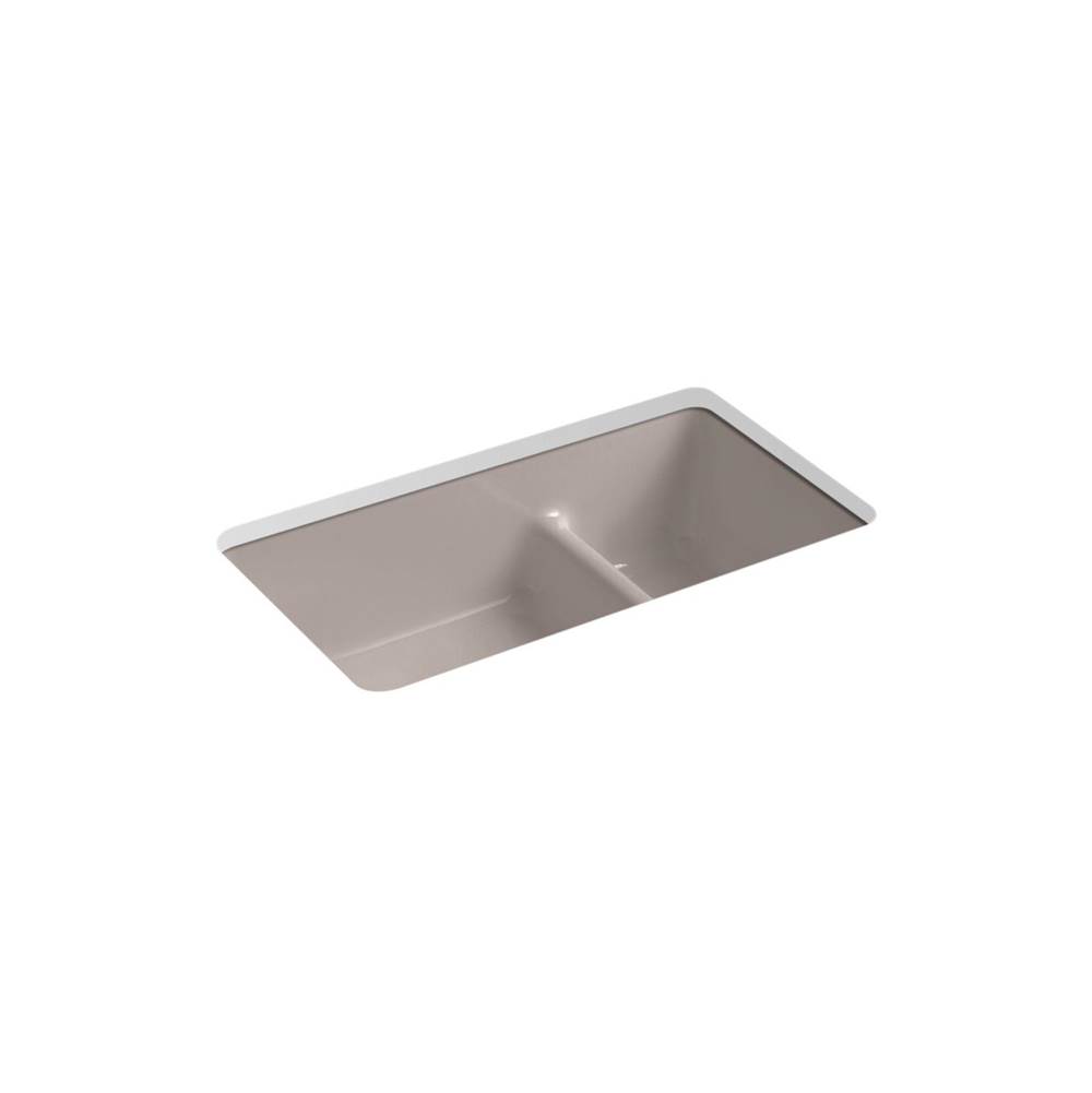 Iron/Tones Smart Divide 33 in. Top-/Undermount Double-Bowl Kitchen Sink-shop