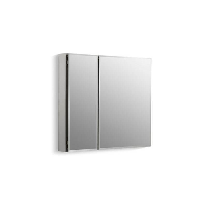 30'' W x 26'' H aluminum two-door medicine cabinet with mirrored doors, beveled e-shop