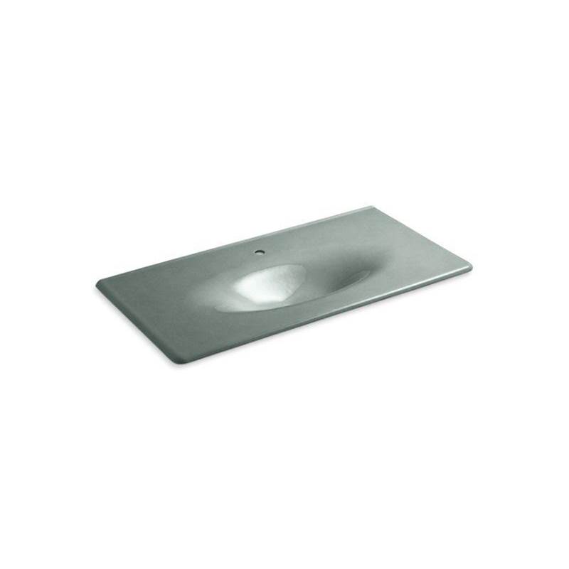Iron/Impressions® 43'' Enameled cast iron vanity top with integrated oval sink-related