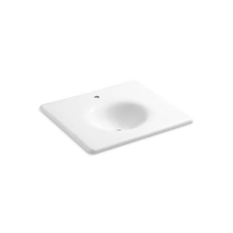 Iron/Impressions® 25'' Enameled cast iron vanity top with integrated round sink-related