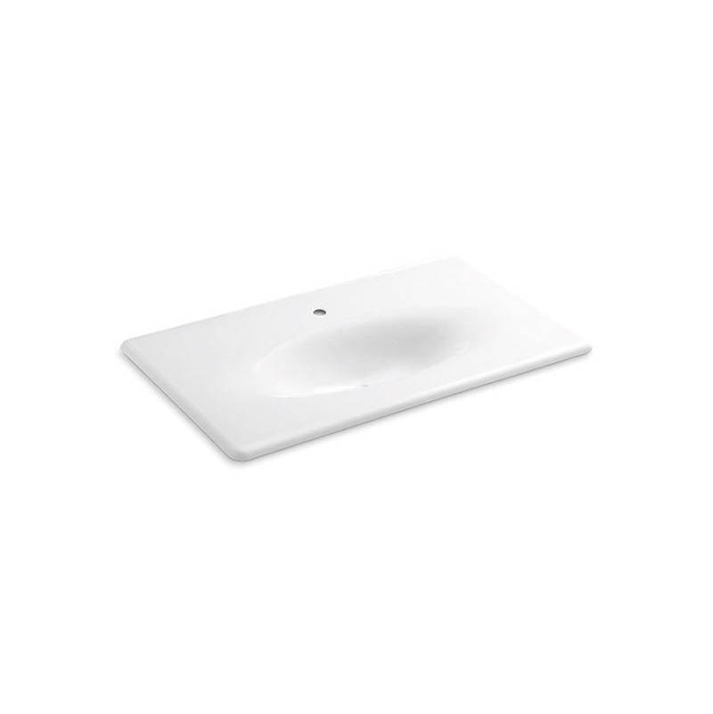 Iron/Impressions® 37'' Enameled cast iron vanity top with integrated oval sink-related
