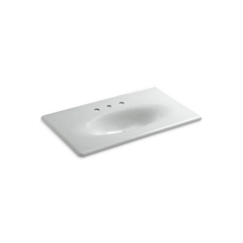 Iron/Impressions® 37'' Enameled cast iron vanity top with integrated oval sink-shop