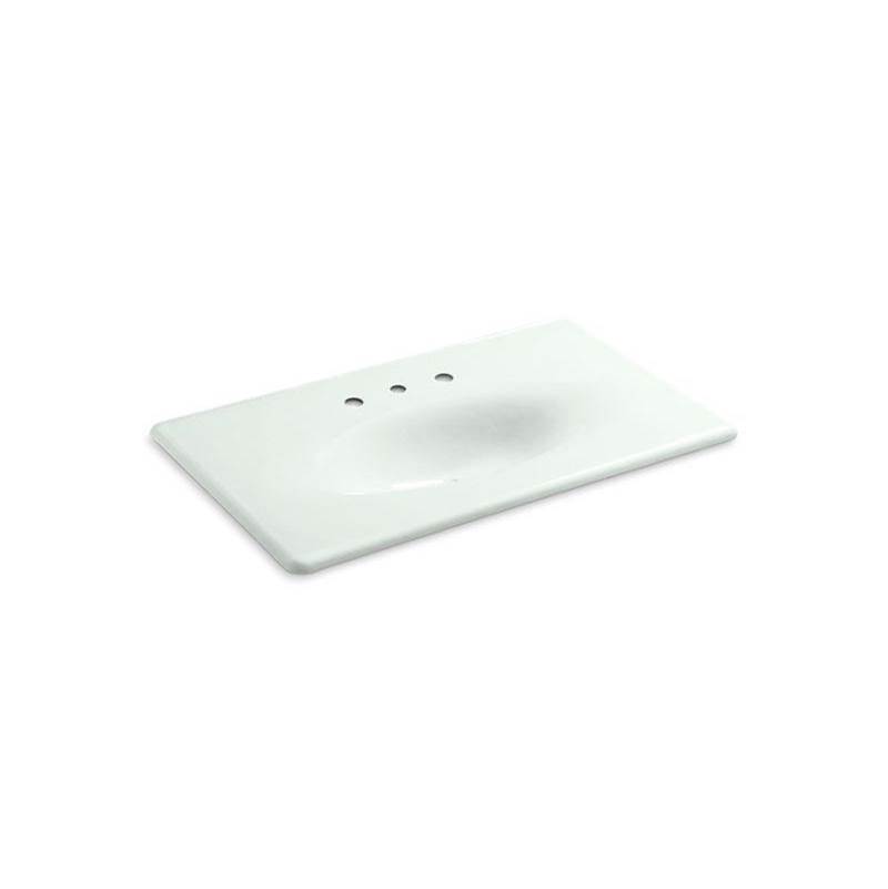 Iron/Impressions® 37'' Enameled cast iron vanity top with integrated oval sink-shop