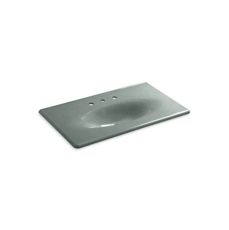 Iron/Impressions® 37'' Enameled cast iron vanity top with integrated oval sink-shop