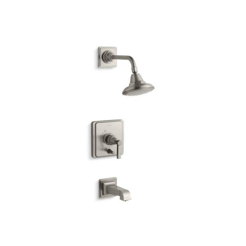 Pinstripe® Pure Rite-Temp® bath and shower trim kit with push-button diverter and-related
